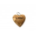Olive Wood Heart Keyfob engraving Liebe » D.O.M.