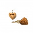 Olive Wood Heart Keyfob inspiring Stroke LUCK » D.O.M.