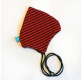 Navy-Red Striped Pointed Baby Hat Organic Cotton with ribbons tie | bingabonga