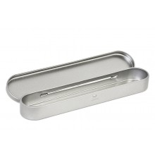 Silver Pencil Metall Case Smart – Mini Hinged Tin Box Organizer – Makeup Brushes Organizers – Multi Function Box