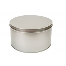 Round Slip Lid Tin Canister 2600 ml (91 oz) empty, for food, sweets, dog treats, small items & gifts