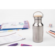 Kids Drinking Bottle, Vacuum Insulated Stainless Steel with Bamboo Cap