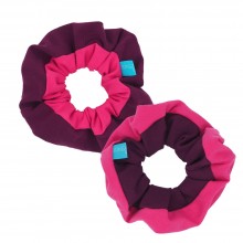Bicoloured Scrunchies Organic Cotton Jersey Aubergine/Pink