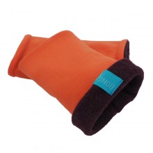Winterproof Plain Coloured Wristlet, Organic Cotton Fleece, Orange/Aubergine