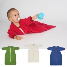 Organic Cotton Plush Sleeping Bag with Sleeves in different colours and sizes