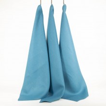 Linen Plain Tea Towel Set of 3 Light Blue