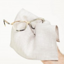 Eyeglasses Cleaning Cloths Organic Linen – Light Grey, 1 piece