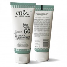Vegan Sunscreen Baby & Child SPF50 water resistant 100ml – yu and i