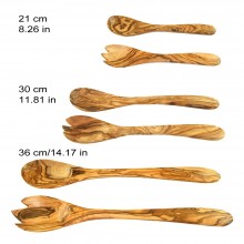 Salad Cutlery of Olive Wood, various Lengths