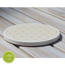 Round Diatomaceous Earth Coaster Flower of Life