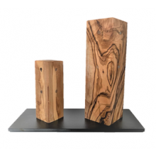 Magnetic Knife Block MODERN DOUBLE DESIGN Olive Wood
