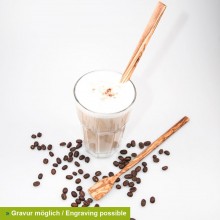 Long Handle Olive Wood Spoon Latte Macchiato, engraving possible