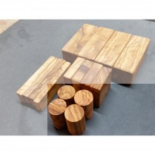 Solid Olive Wood Block – individual Wooden Building Block re-order Cylinder