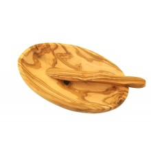 Butter Dish & Spreader made of Olive Wood