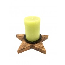 Olive Wood Star Shape Candle Holder