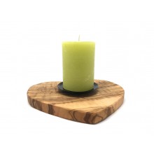 Olive Wood Heart Shape Candle Holder
