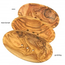 Olive Wood Soap Dish, oval, with Draining Holes