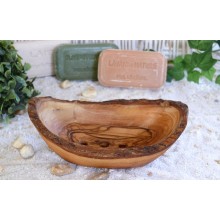 Olive Wood Soap Dish, rustic, with Draining Holes