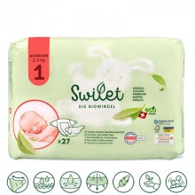 Swilet Organic Nappies size 1 Newborn 2-5Kg