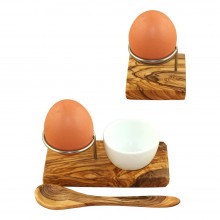 Egg Holder DESIGN PLUS, Olive Wood & Stainless Steel, various versions