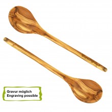 Olive Wood Cooking Spoon 30 cm, round tip, Engraving possible