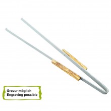 Long Barbeque Tongs BIG DADDY Aluminium with Olive Wood Handle, engraving possible