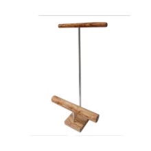 Tall Jewellery Holder  “Franceso” of Olive Wood/Stainless Steel & 2 Bars