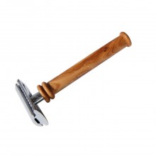 Reusable Safety Razor CLASSIC with Olive Wood Handle & replaceable Blade – K2