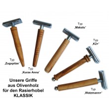 Reusable Safety Razor CLASSIC with handle of olive wood