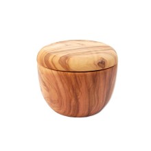 Olive Wood Shaving Soap Dish with Lid for Shaving Soap