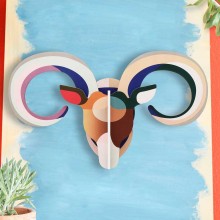 3D Wall Decoration Mouflon – Recycled Cardboard