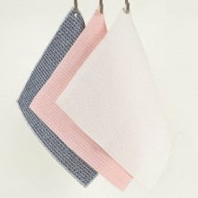 Plastic-free Cleaning Cloth Rag Bundle half-linen Waffle Pique, Set of 3 colourful mixed No. 5