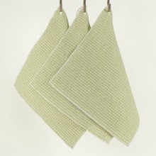 Plastic-free Cleaning Cloth Rag Bundle half-linen Waffle Pique, Set of 3 Light Green
