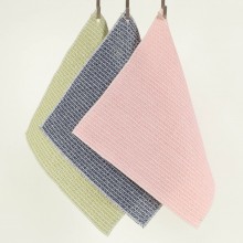 Plastic-free Cleaning Cloth Rag Bundle half-linen Waffle Pique, Set of 3 colourful mixed No. 4