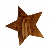Star Ornament made of Olive Wood Ø 15.5 cm, single or set of 4