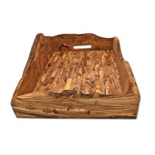 Natural Rustic Olive Wood Serving Tray, 44 x 30 cm