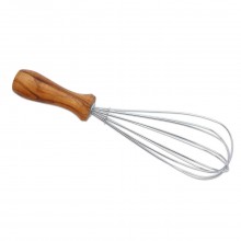 Eggbeater Stainless Steel with Handle made from Olive Wood