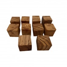 10x Wooden Plain Cubes Dices Blocks Blank Unpainted Olive Wood
