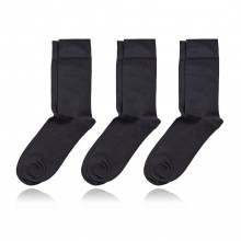 Black Organic Cotton Socks Pack of 3 for Kids/Women/Men/Unisex
