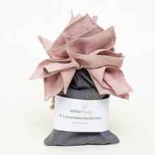Handkerchief Organic Linen – Rose Set of 5