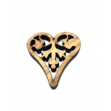 Christmas Tree Pendant delicate Heart, Olive Wood Ornament