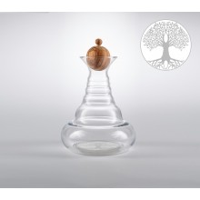 Glass Carafe Alladin 1.3 l Tree of Life Laser Engraving & Olive Wood Stopper