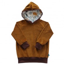 Hoodie Golden Brown organic Cotton Plush, lined hood Whales
