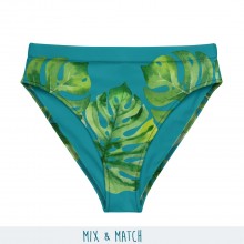 Monstera Recycled high-waisted Bikini Bottoms green/teal