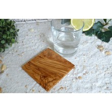Square Coaster of Olive Wood, single or in a set