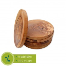 Round Olive Wood Coasters Ø 12 cm