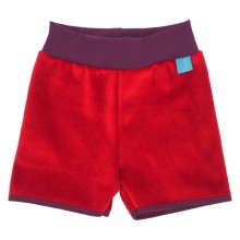 Essential Baby Shorts Organic Plush Cotton Red/Aubergine