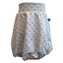 Bubble Skirt Little Colourful Fishes on light blue Organic Cotton Jersey