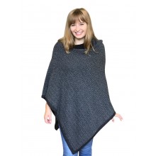 Alpaca two tone knitted Poncho Luisa