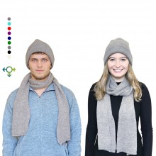 Alpaca Matching Set Hat & Scarf, 100% Baby Alpaca, Unisex Design, Beige